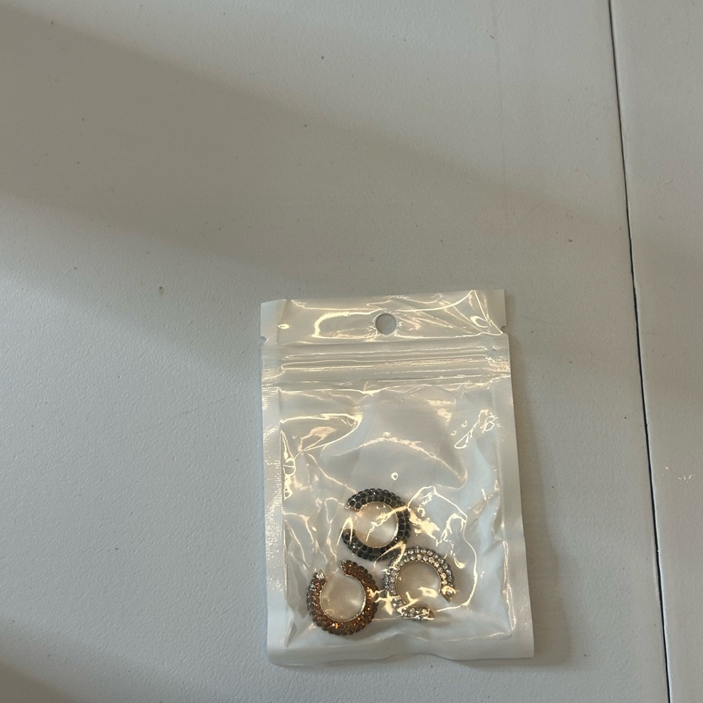 Tri Color Rhinestone ear cuffs - Picture 2 of 2